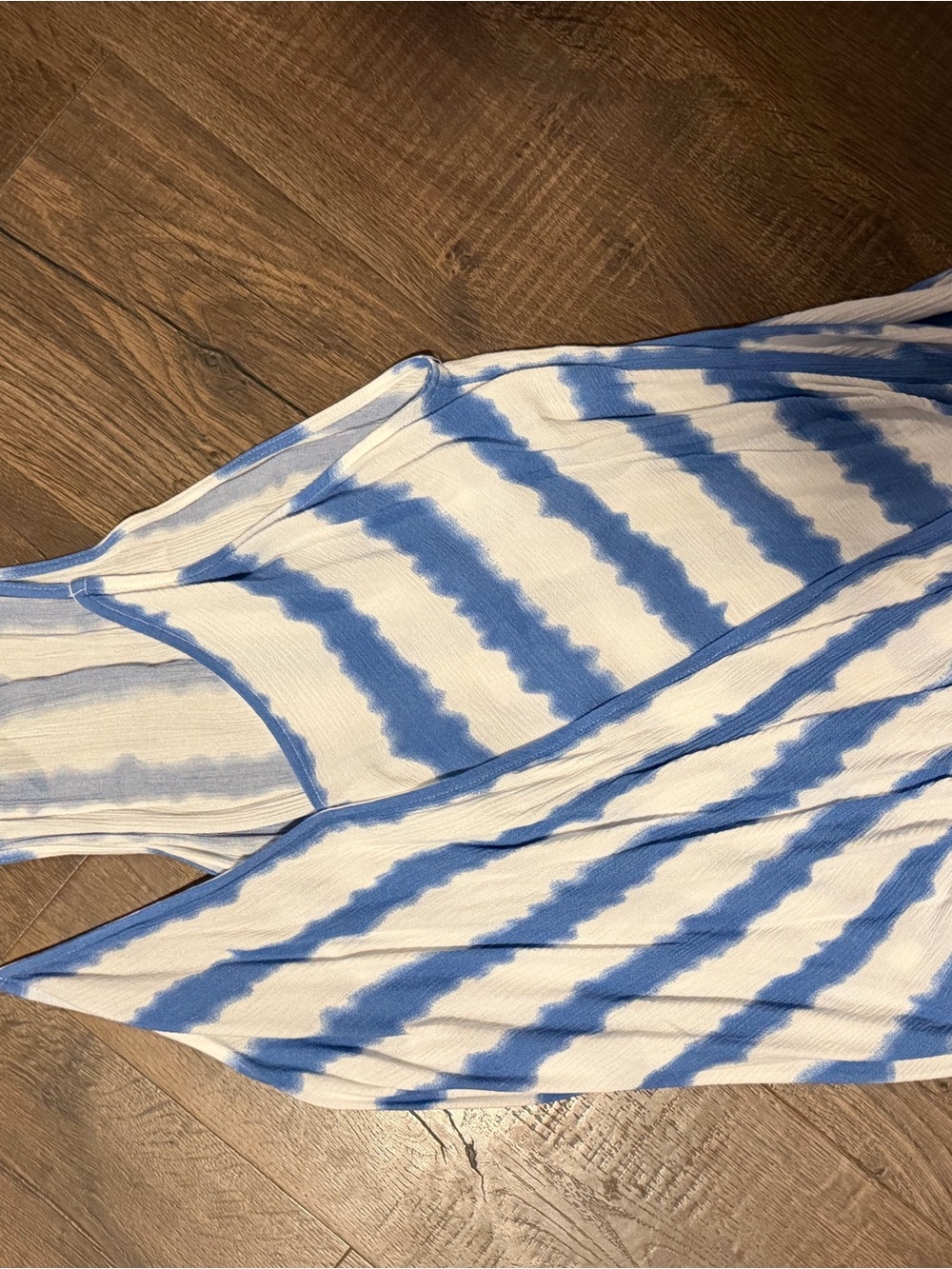 Market & Spruce Blue and White Striped Ribbed Tank